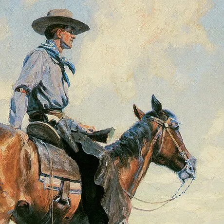 Sentinel of the Plains Framed Canvas Replica Painting: Small