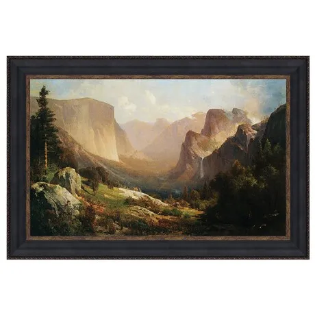 View of Yosemite Valley Framed Canvas Replica Painting: Grande