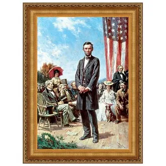 The Gettysburg Address of 1863: Framed Canvas Replica Painting: Small