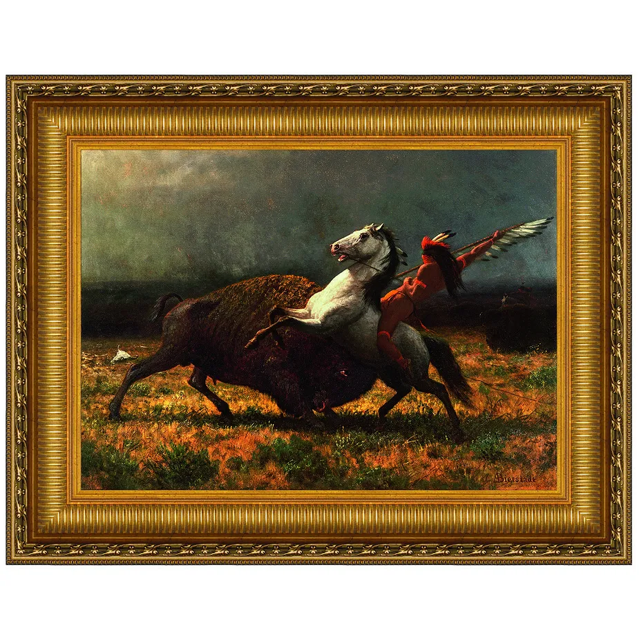 The Last of the Buffalo Framed Canvas Replica Painting: Medium