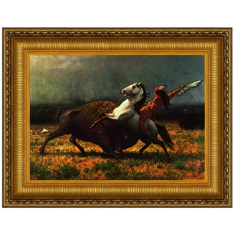 The Last of the Buffalo Framed Canvas Replica Painting: Grande