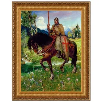 Parsifal in Quest of the Holy Grail Framed Canvas Replica Painting: Large
