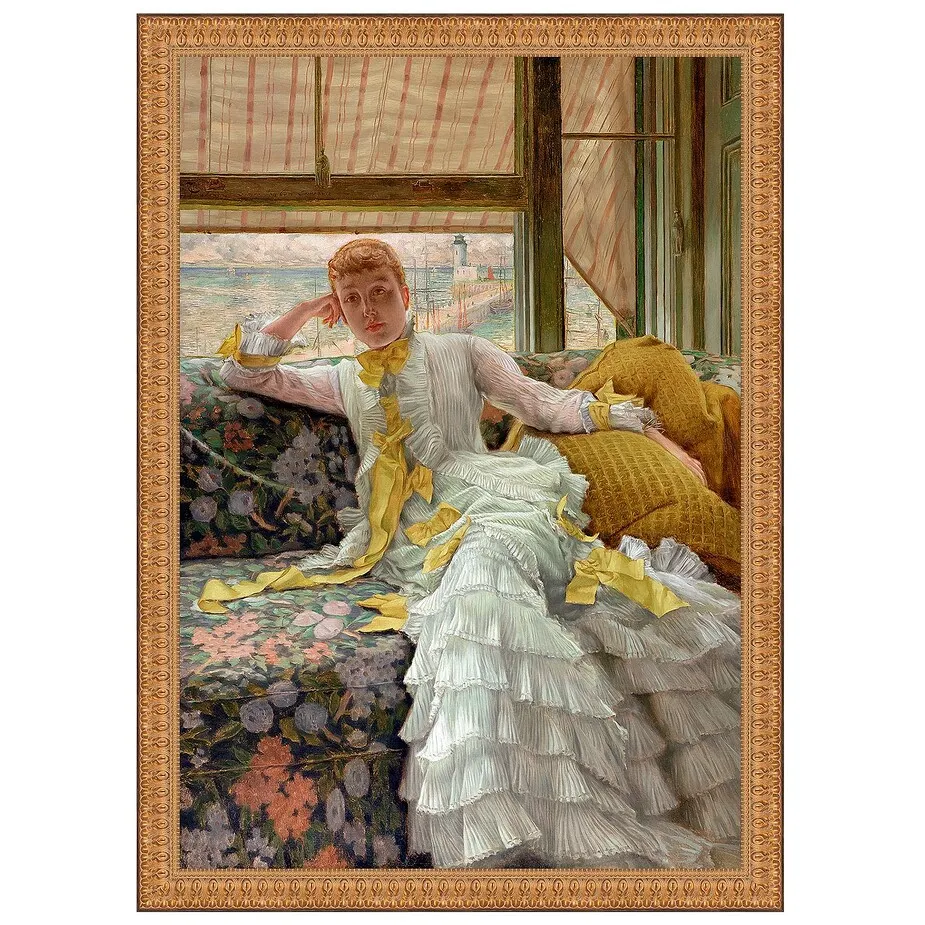 Seaside Framed Canvas Replica Painting: Large