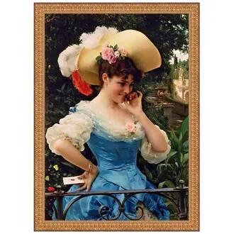 The Love Letter Framed Canvas Replica Painting: Large