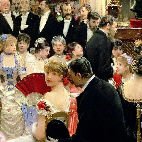The Soiree Framed Canvas Replica Painting: Small