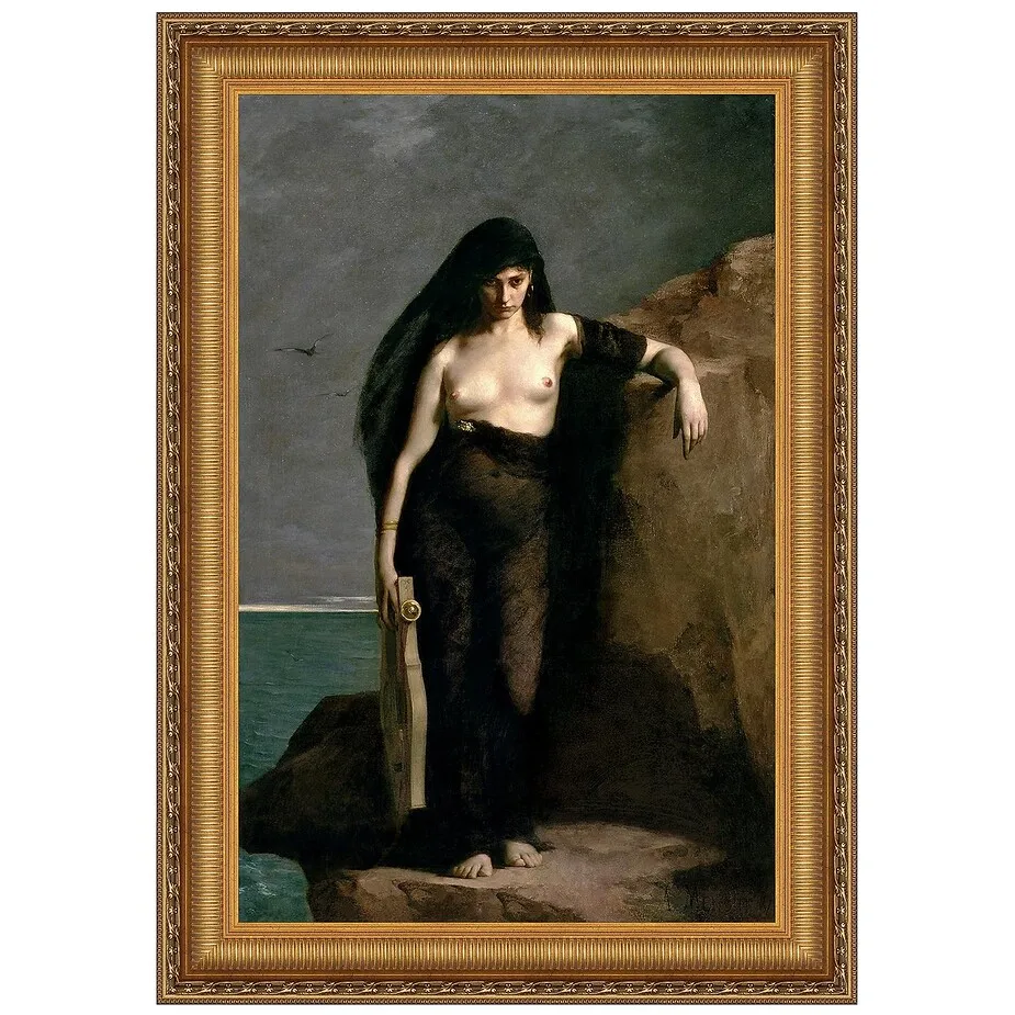 Sappho Framed Canvas Replica Painting: Small