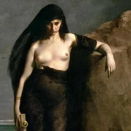 Sappho Framed Canvas Replica Painting: Large