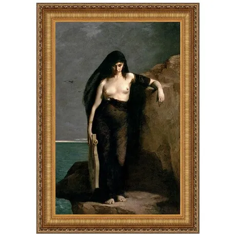 Sappho Framed Canvas Replica Painting: Grande