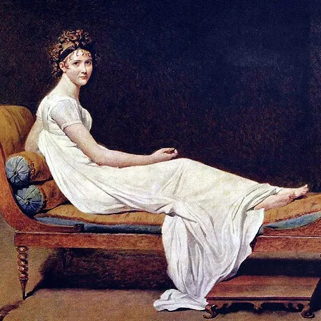 Madame Juliette Recamier Framed Canvas Replica Painting: Medium