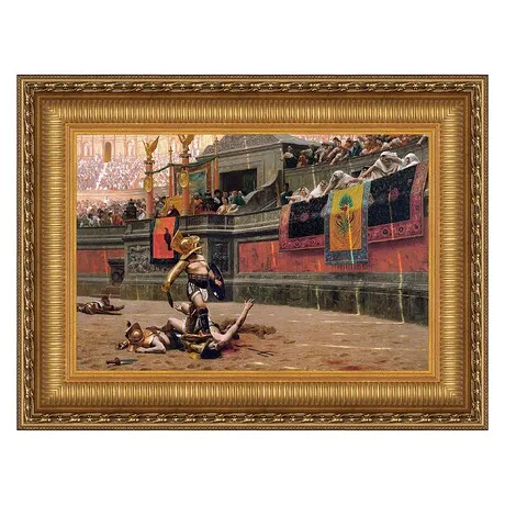 Thumbs Down (Pollice Verso) Framed Canvas Replica Painting: Small
