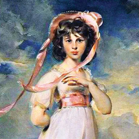 Pinkie Framed Canvas Replica Painting: Large