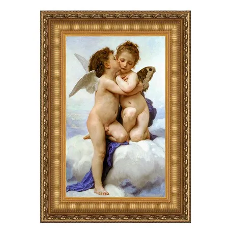 The First Kiss Framed Canvas Replica Painting: Small