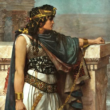 Queen Zenobia's Last Look Upon Palmyra Framed Canvas Replica Painting: Small