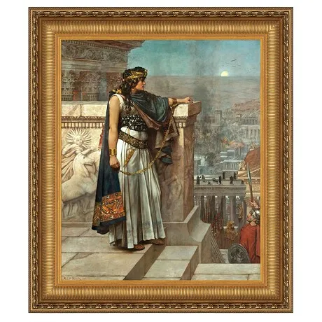 Queen Zenobia's Last Look Upon Palmyra Framed Canvas Replica Painting: Large