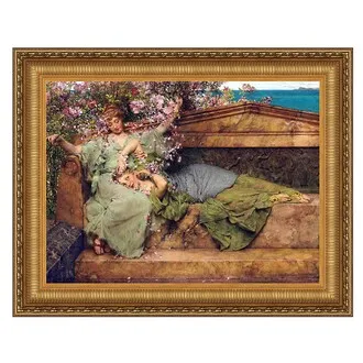 In a Rose Garden Framed Canvas Replica Painting: Small