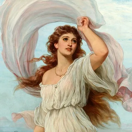 Miranda Framed Canvas Replica Painting: Medium