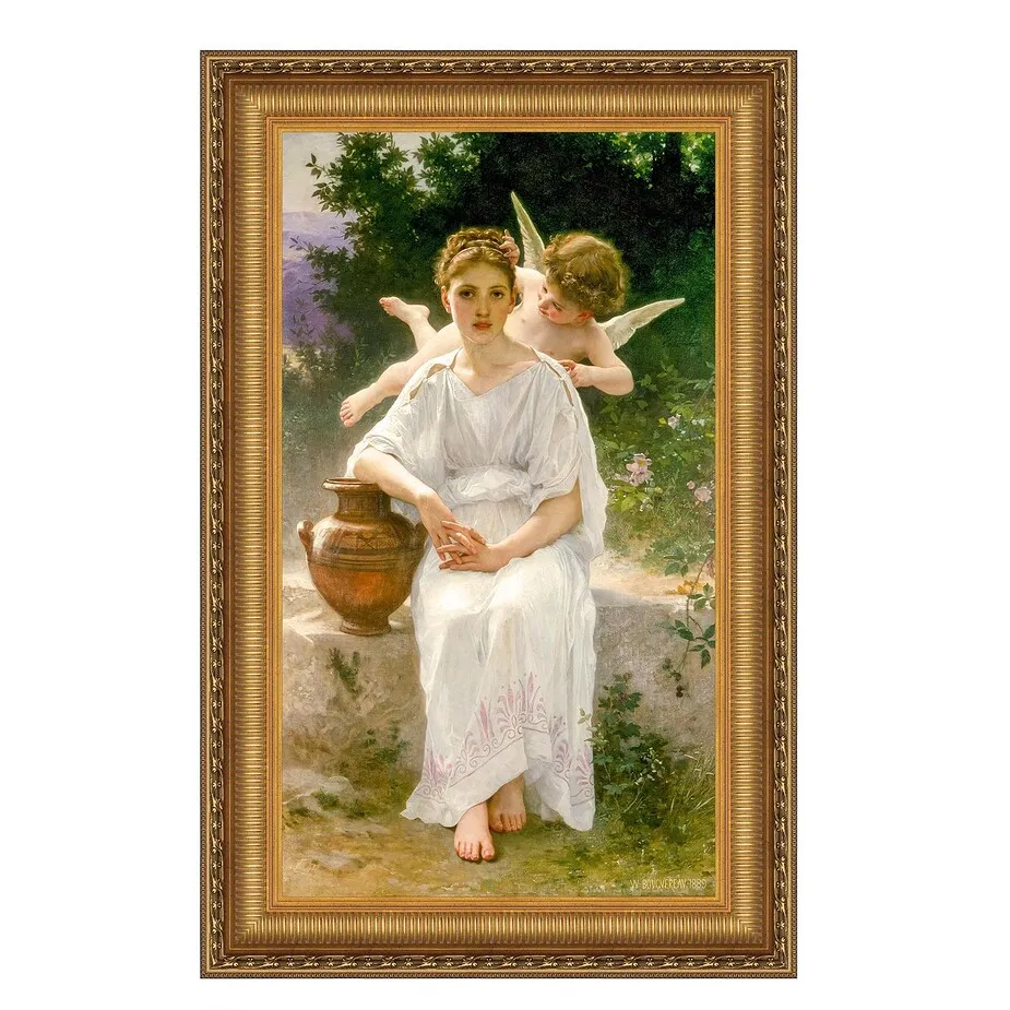 Whisperings of Love Framed Canvas Replica Painting: Small