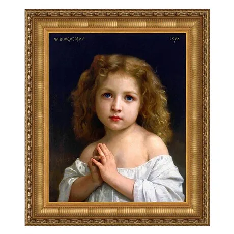 Little Girl Framed Canvas Replica Painting: Medium