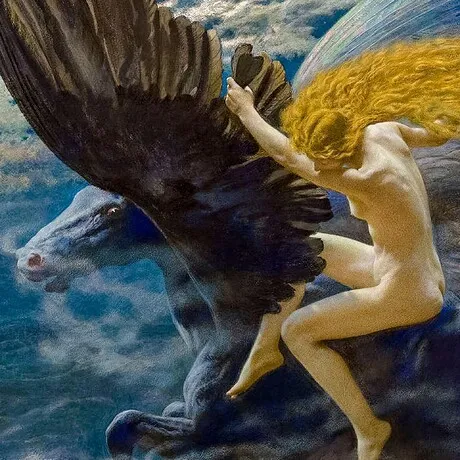 Dream Idyll (A Valkyrie) Framed Canvas Replica Painting: Small