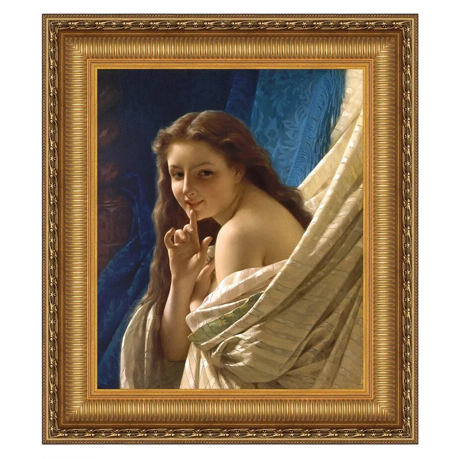 Portrait of a Young Woman Framed Canvas Replica Painting: Small