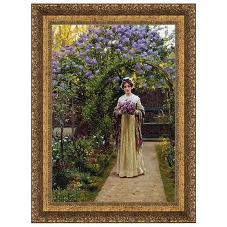Lilac Framed Canvas Replica Painting: Medium