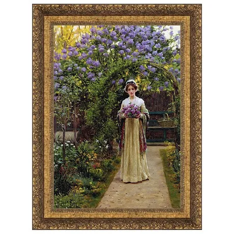 Lilac Framed Canvas Replica Painting: Large