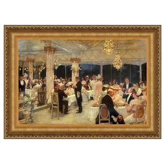 An Evening of Prizes at the Armenonville Pavilion Framed Canvas Replica Painting: Grande