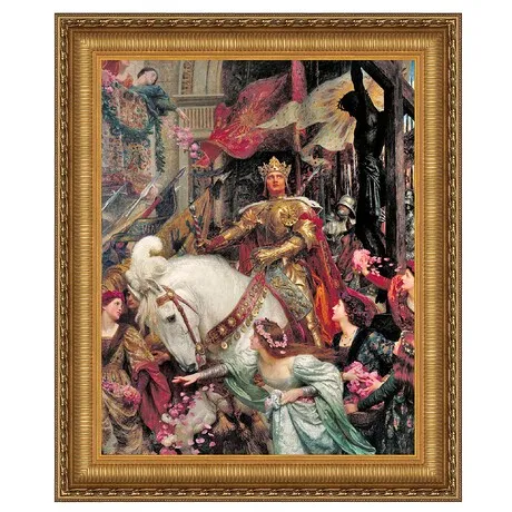 The Two Crowns Framed Canvas Replica Painting: Medium