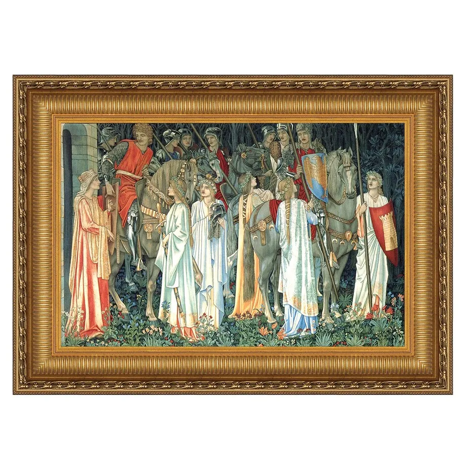 Quest for the Holy Grail Framed Canvas Replica Painting: Grande