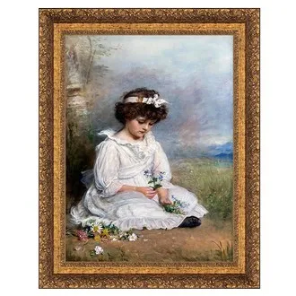 Little Speedwell's Darling Blue Framed Canvas Replica Painting: Small