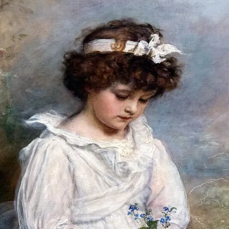 Little Speedwell's Darling Blue Framed Canvas Replica Painting: Large