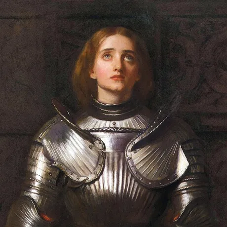 Joan of Arc Framed Canvas Replica Painting: Large