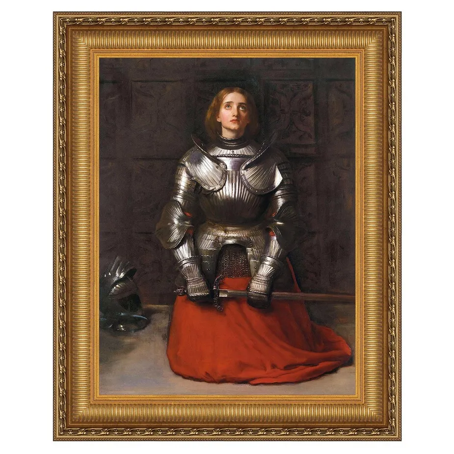 Joan of Arc Framed Canvas Replica Painting: Large