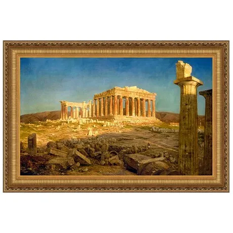 The Parthenon Framed Canvas Replica Painting: Small