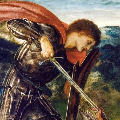 The Fight: Saint George Kills the Dragon VI Framed Canvas Replica Painting: Grande