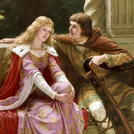 Tristan and Isolde Framed Canvas Replica Painting: Medium