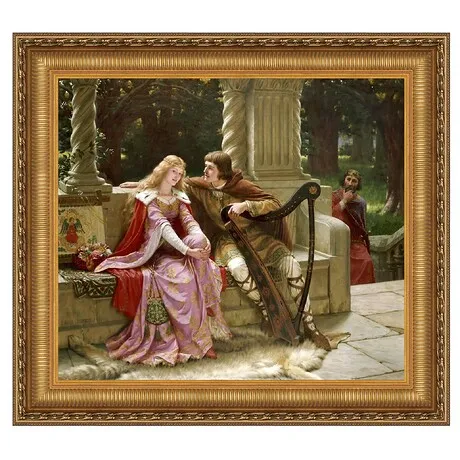 Tristan and Isolde Framed Canvas Replica Painting: Medium
