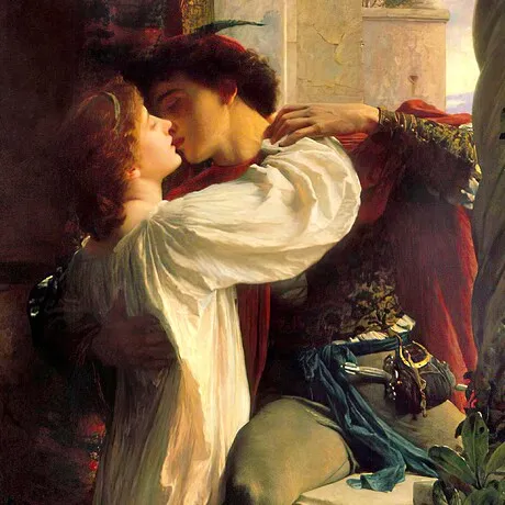 Romeo and Juliet Framed Canvas Replica Painting: Large