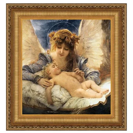 The Guardian Angel Framed Canvas Replica Painting: Large