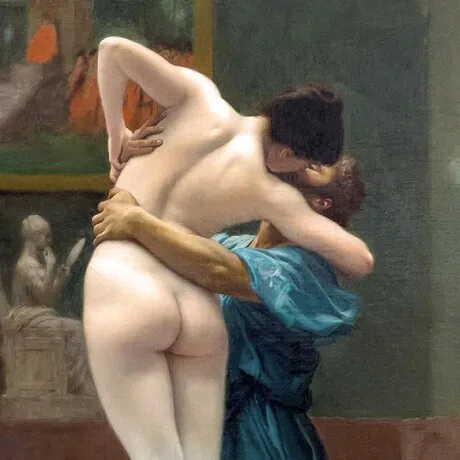 Pygmalion and Galatea Framed Canvas Replica Painting: Grande