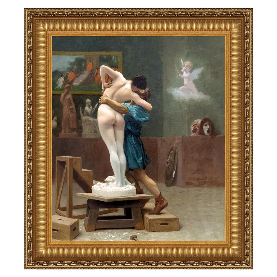 Pygmalion and Galatea Framed Canvas Replica Painting: Grande