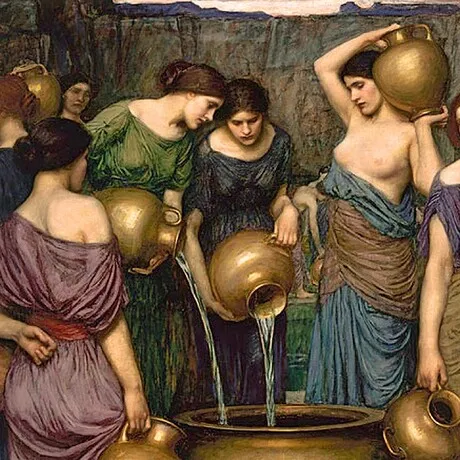 The Danaides Framed Canvas Replica Painting: Grande