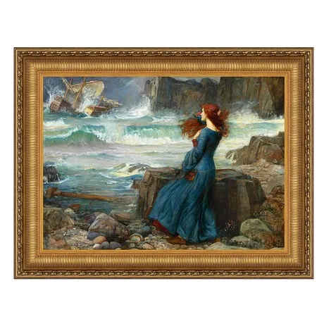 Miranda the Tempest Framed Canvas Replica Painting: Large