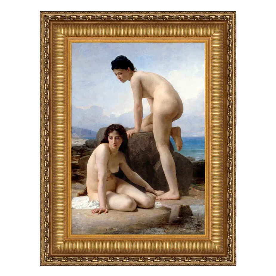 The Bathers Framed Canvas Replica Painting: Large