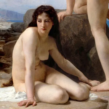The Bathers Framed Canvas Replica Painting: Grande