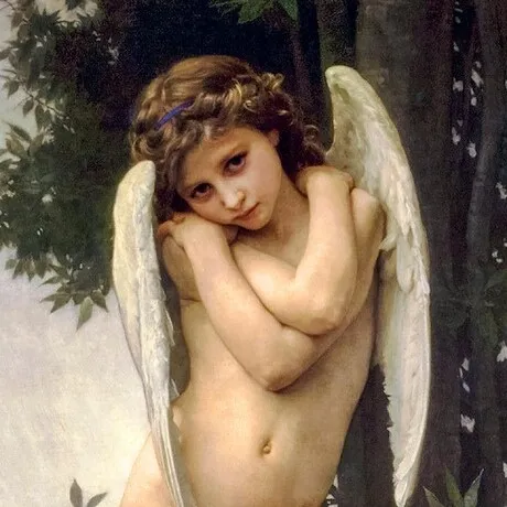 L'amour Mouille Cupid Framed Canvas Replica Painting: Small