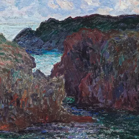 Rocks at Port-Goulphar Framed Canvas Replica Painting: Medium