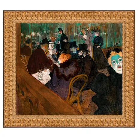 At the Moulin Rouge Framed Canvas Replica Painting: Large