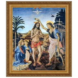 Baptism of Christ Framed Canvas Replica Painting: Small