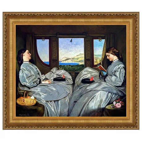 Travelling Companions Framed Canvas Replica Painting: Large